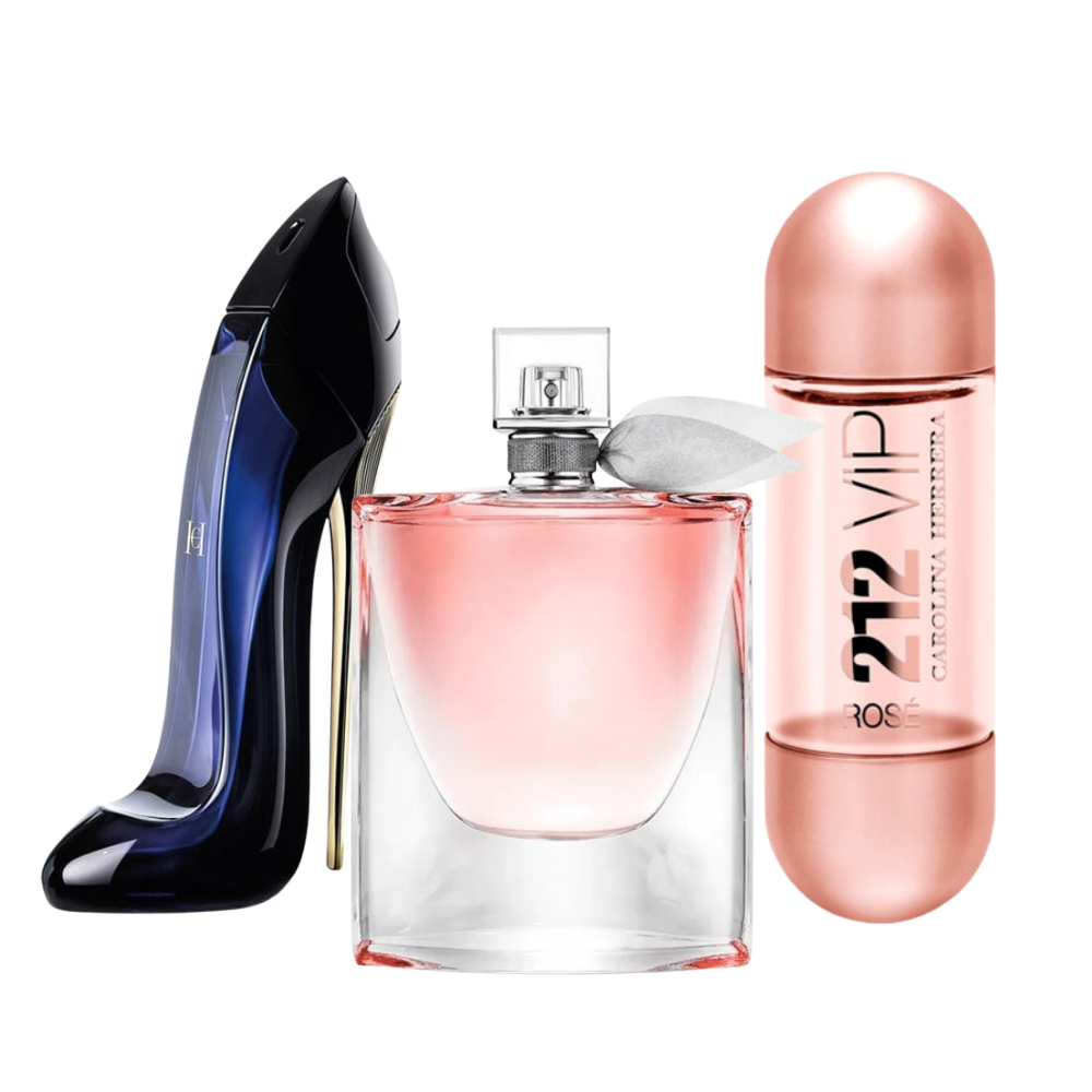 3 Perfumes Carolina Herrera GOOD GIRL, Lancôme LA VIE EST BELLE and Carolina Herrera 212 VIP ROSÉ (Eau de Parfum)