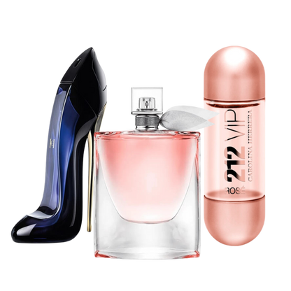 3 Perfumes Carolina Herrera GOOD GIRL, Lancôme LA VIE EST BELLE and Carolina Herrera 212 VIP ROSÉ (Eau de Parfum)