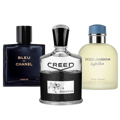 3 Perfumes Bleu de Chanel, Creed Aventus, Dolce Gabbana Light Blue (Eau Parfum)